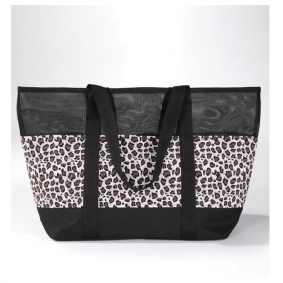 NWT LEOPARD PRINT MESH TOTE BAG - Picture 2 of 7